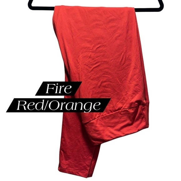NWT LulaRoe OS Soft Leggings One Size 2-10 Small-Large Vibrant Fire Red/Orange - Picture 1 of 9